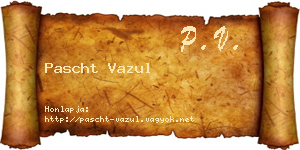Pascht Vazul névjegykártya